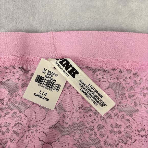 Victoria's Secret PINK BoyShort Boxer Lace Rhinestone Light Pink size Large - Picture 5 of 7